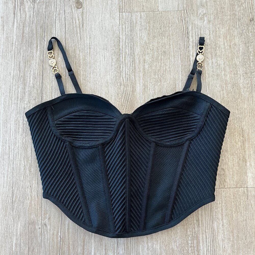 Womens FashionNova Black Cropped Tank Top - L